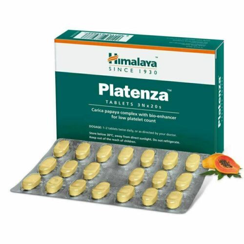 3 x Himalaya Herbal Platenza 20 Tablets Each Helps To Treat Malaria and Dengue - Picture 1 of 3