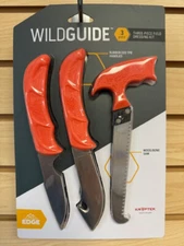 New Outdoor Edge WildGuide 4 Piece Knife Saw Field Dressing Kit W/ Sheath WG-10C