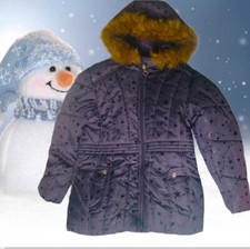 S. Rothschild Hooded Girl Navy Puffer Sz S 7/8 NEW without Tag