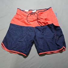 New Trunks Surf  Swim Co Swim Trunks Men XL Orange Navy Colorblock Board Shorts
