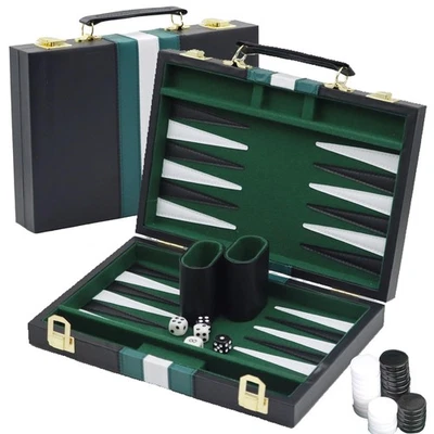 Backgammon Set Koffer für 2 Spieler Klassisches 11 Zoll Brettspiel mit Hochwe... - Bild 1 von 4