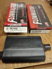 New Flowmaster 942446 Super 44 Series Muffler 2-14 Center Outlet Offset Inlet New Flowmaster 942446 Super 44 Series Muffler 2-14 Center Outlet Offset Inlet
