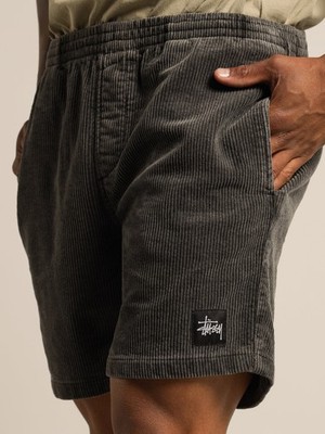 STUSSY AU Wide Wale Cord Beach Shorts Corduroy-Coal Size: 28, 30
