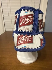 Vintage Crocheted Schlitz Beer Can Bucket Party Hat Knitted Fun Nostalia