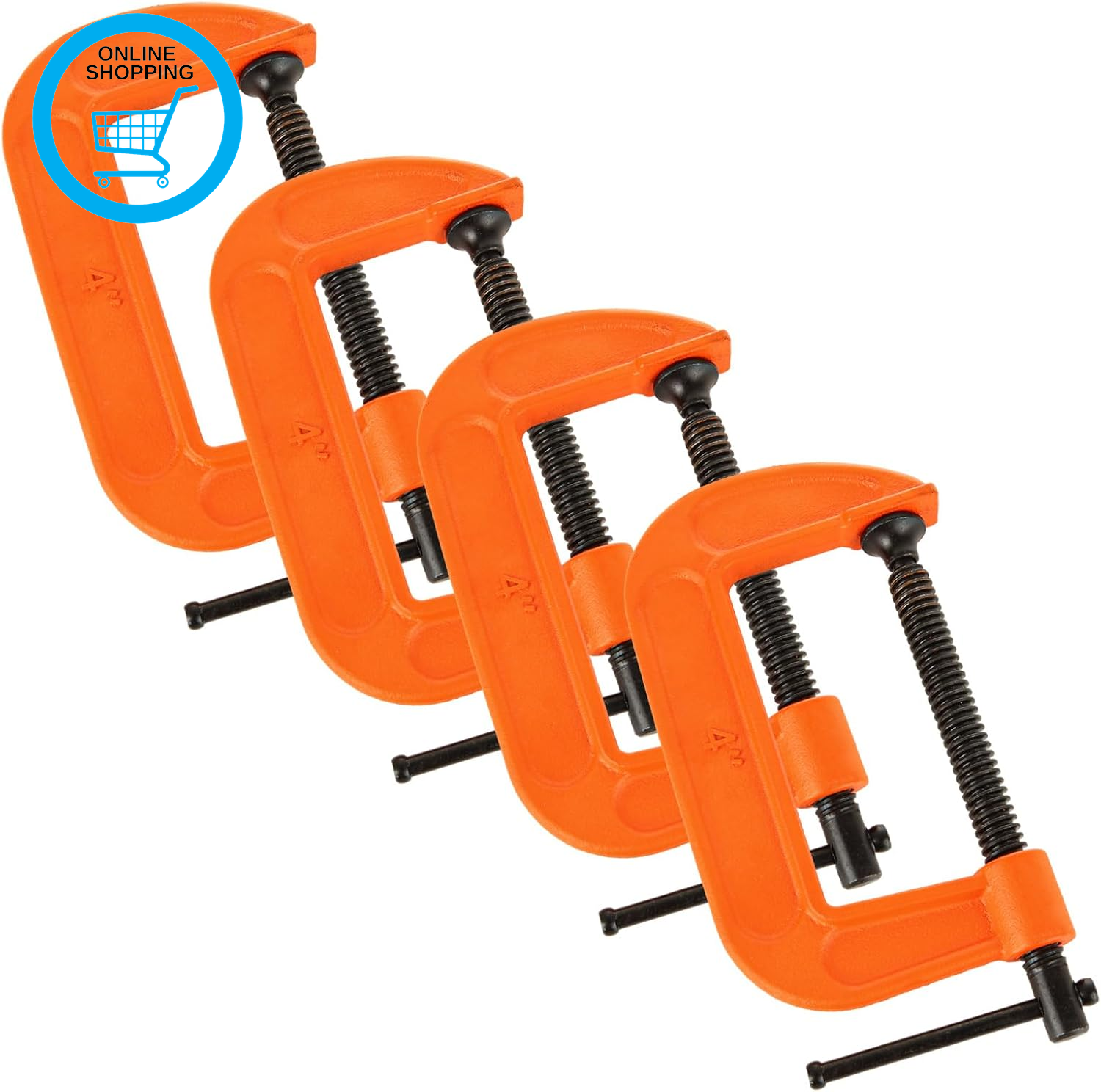 4Pcs G Clamp 4Inch (100Mm) Heavy Duty Screw G-Clamps- Industrial Strength C Clam