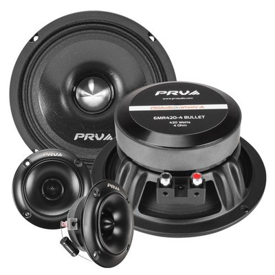 2x PRV 6.5'' Bullet Midrange Speakers + 2x Super Tweeters 1080 Watts Package