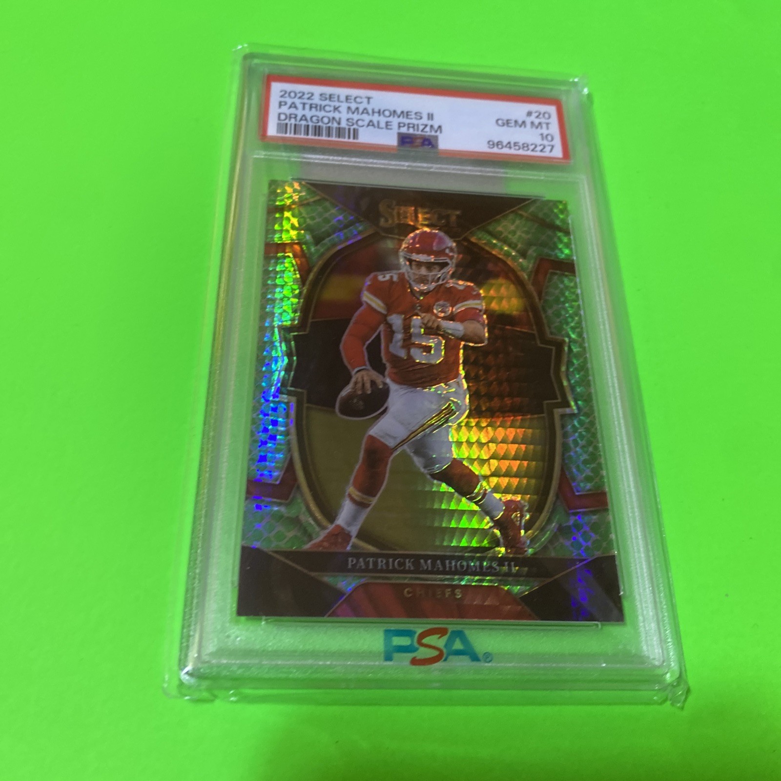 2022 Select Concourse Dragon Scale Prizm Patrick Mahomes 05/89 #20 PSA 10 GEM