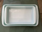 Vintage Turquoise Pyrex Rectangular Baker Casserole Dish Set Of 2, 10” & 11 3/4”