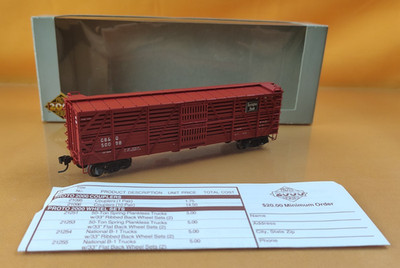Life Like Proto 2000 30994 Mather 40' Stock Car Burlington Route 50098