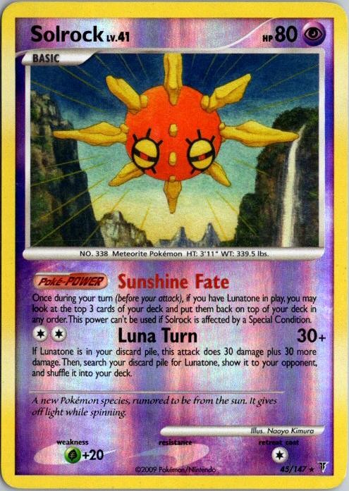 SOLROCK 45/147 RARE SUPREME VICTORS POKEMON REVERSE HOLO MP