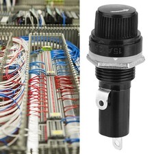 10PCS 6 30 Black Flat Tube Type Panel Mount Screw Cap Fuse Holder Fusehold 10A