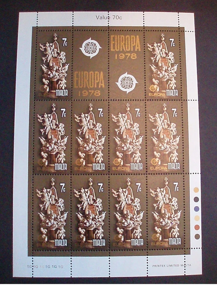 Malta - "MONUMENTS ~ STATUE ~ EUROPA 1978" Set of 2 MNH MS - Image 4 of 4
