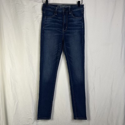 American Eagle Women's Hi Rise Jegging Super Stretch Dark Blue Jeans Size 6