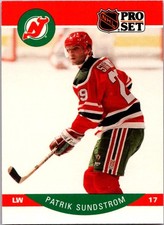 1990 Patrik Sundstrom Pro Set Hockey #176a New Jersey Devils