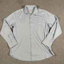 Mizzen Main Dress Shirt Mens XL Blue White Check Spinnaker Trim Fit Stretch