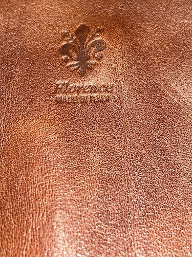 Vintage Florence Brown Italian Leather Shoulder Bag Double Handles Made In Italy, $49.99 - Photo 11