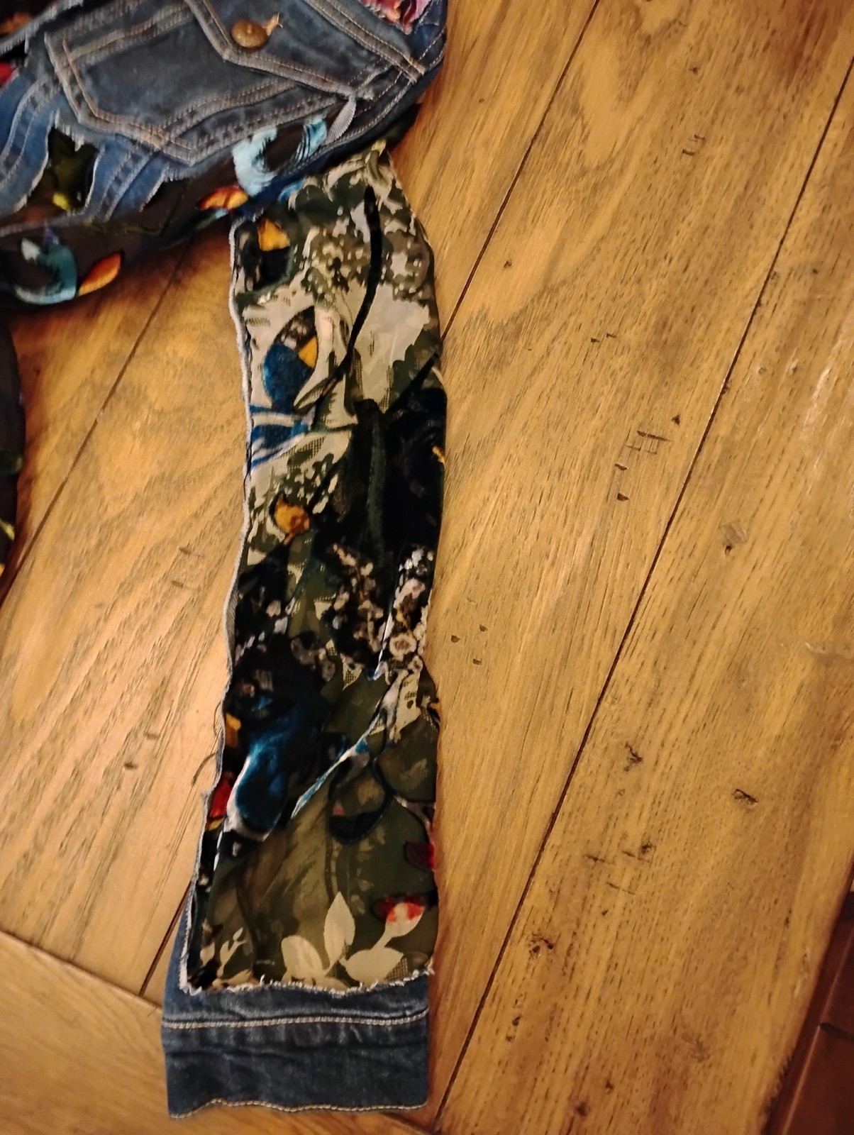 John Mark Embroidered Patchwork Denim Jacket Size… - image 6