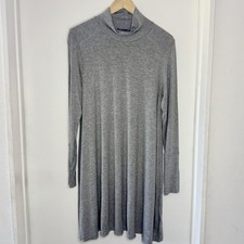 Sweet Claire Heather Gray Mock neck knit Shirt Dress Women’s LARGE NEW W Tags