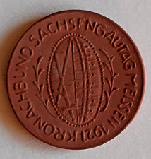 MIŚNIA KORONACHBUND SAKSONIA DZIEŃ 1921 porcelanowy medal