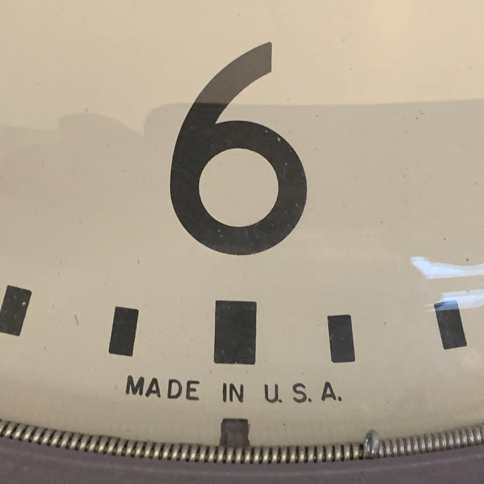 Simplex Vintage Industrial Wall Clock 13.5” Quartz Battery USA Made Convex Glass - Image 3 of 4