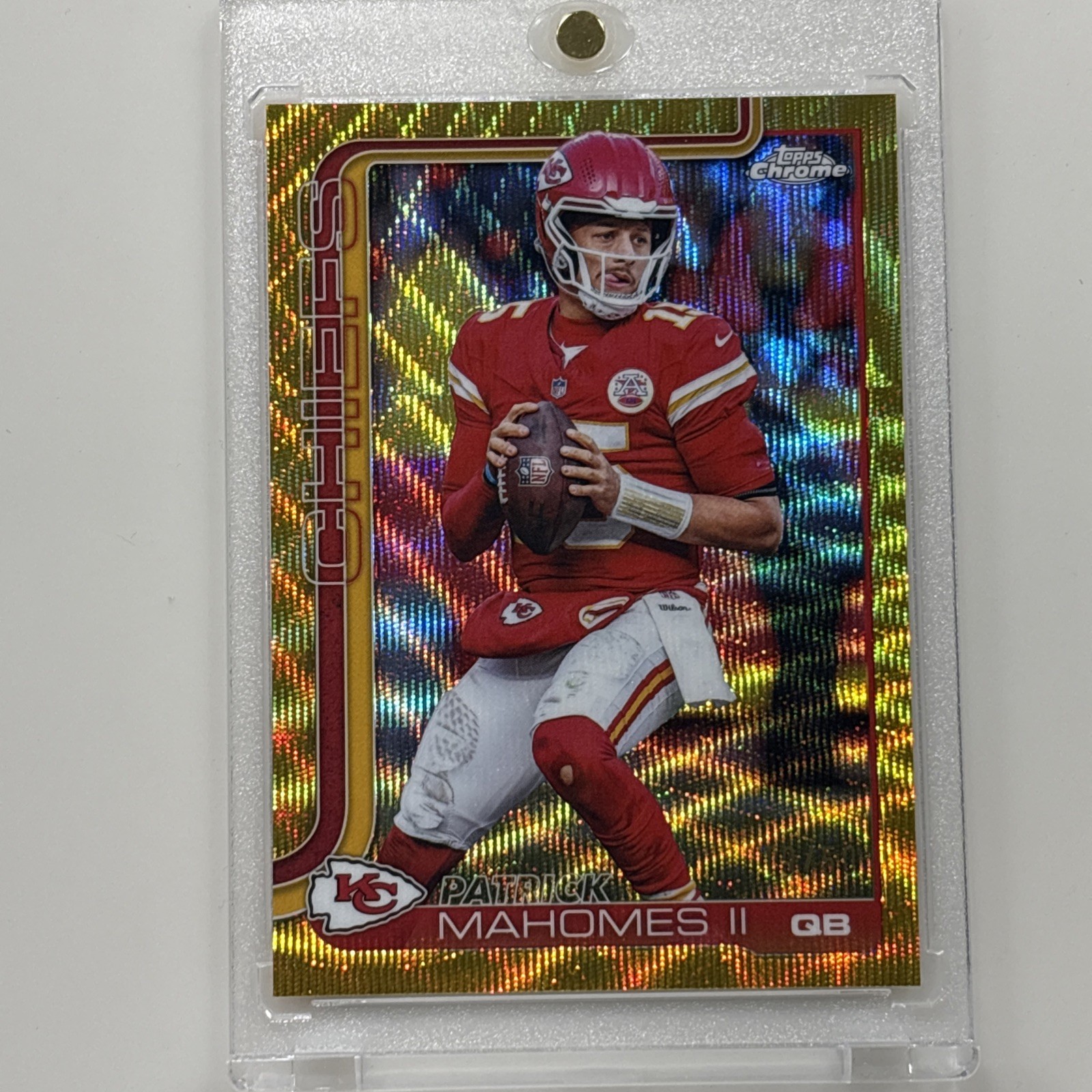 2025 Topps Chrome Patrick Mahomes II Gold Wave Refractor #148 Chiefs 19/50