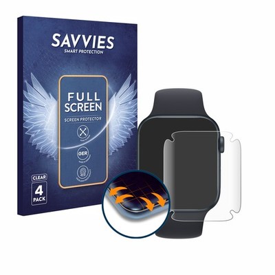4x Full-Screen Schutz Folie für Apple Watch SE 2022 (44 mm) 3D Edge Display