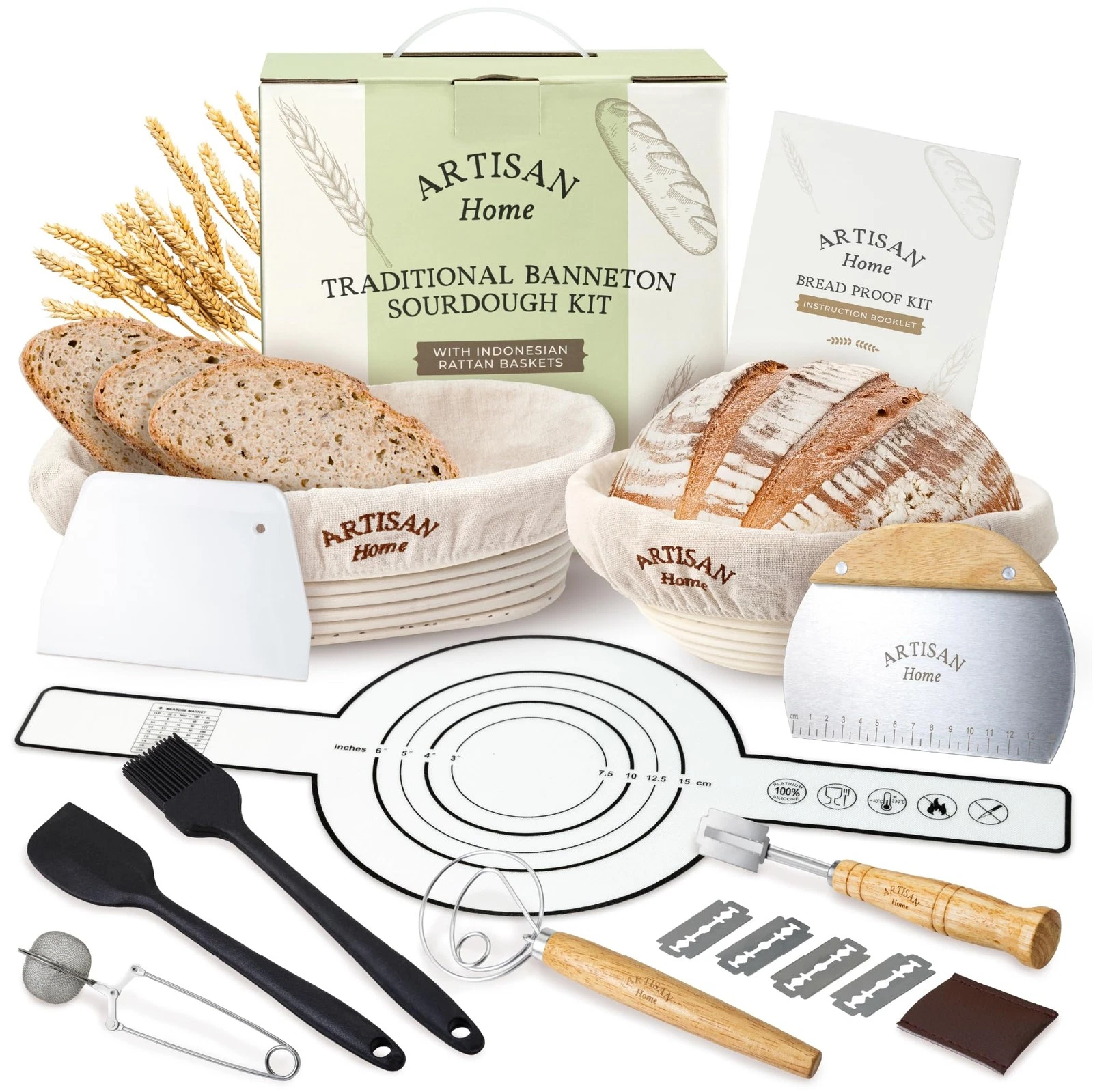 Sourdough Starter Kit, Banneton Bread Proofing Basket, Sourdough Bread Baking...