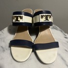 Tory Burch T Logo Wedge Strap Sandals Shoes Size 8.5 M — photo 1
