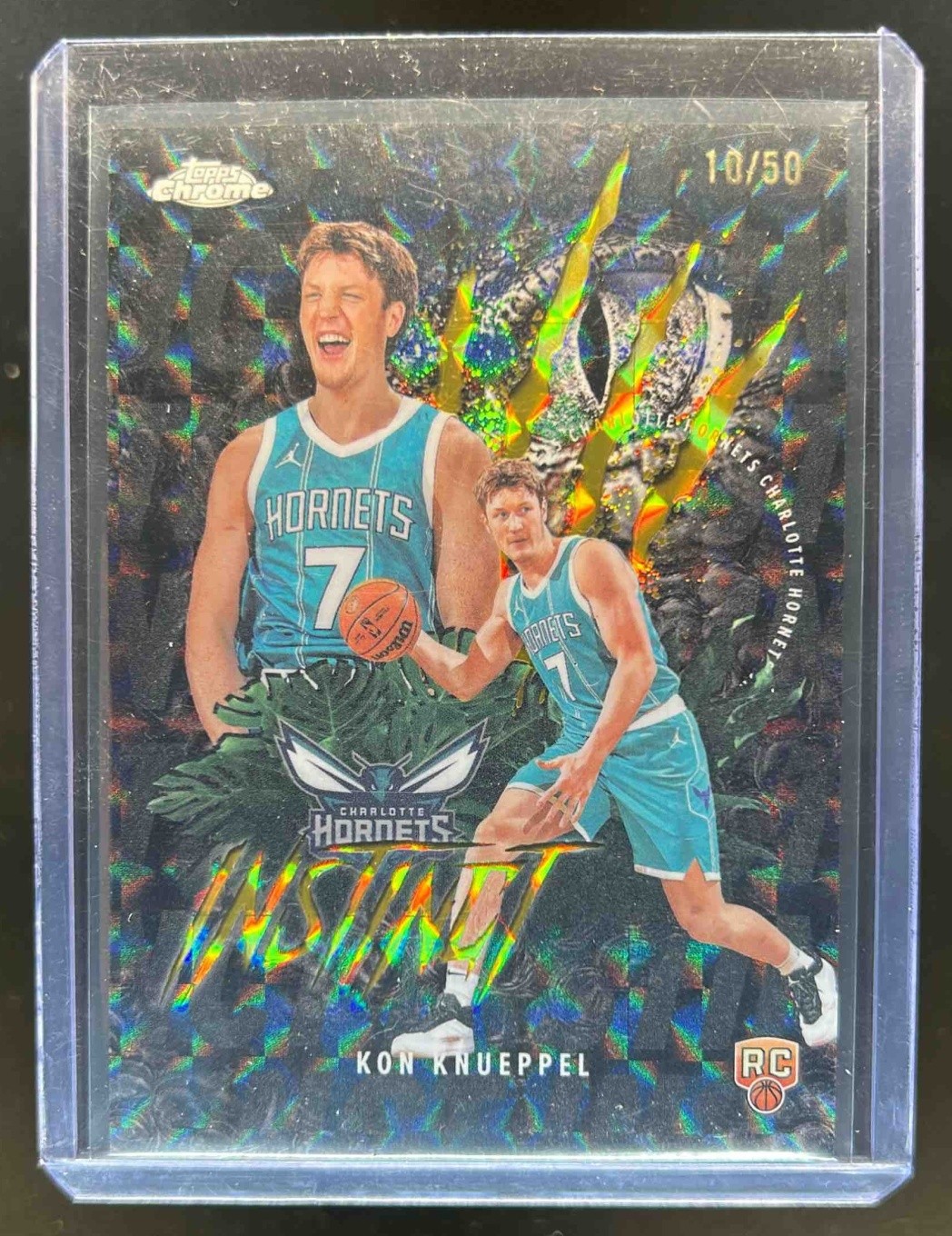 2025-26 Topps Chrome Kon Knueppel Instinct RC Geometric Gold Refractor #10/50