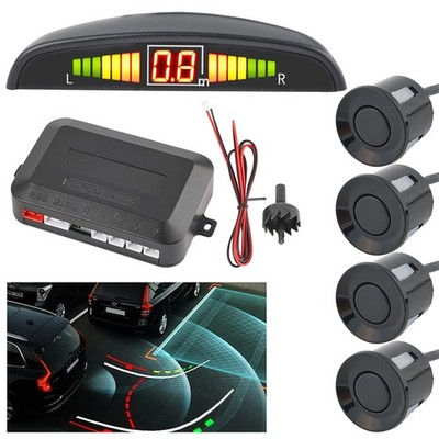 Car Parking Sensor Kit Rear Reverse Backup Radar Monitoring System &4 Sensors