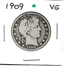 1909 50C Barber Half Dollar***VG***
