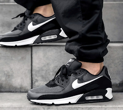 AUTHENTIC NIKE AIR MAX 90 Iron Smoke Grey White Black Men Gym Shoes size | eBay