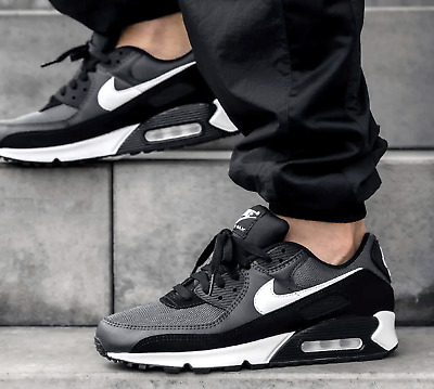 AUTHENTIC NIKE AIR MAX 90 Iron Smoke Grey White Black Men Gym Shoes ...