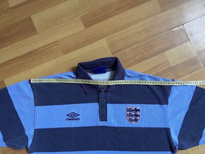 ENGLAND 1990s POLO COTTON FOOTBALL SHIRT SOCCER JERSEY UMBRO sz L