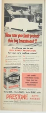 Prestone Eveready Anti-Freeze Ad Vintage Print 1950s Car National Carbon Company
