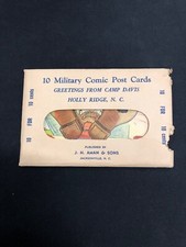 Vintage 1940s USMC Marine Corps 10 Military Comic Postcards Camp Davis NC SEALED