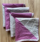 Kate Spade Napkins Saturday Designer Set of 4 Linen Pink Taupe 16”