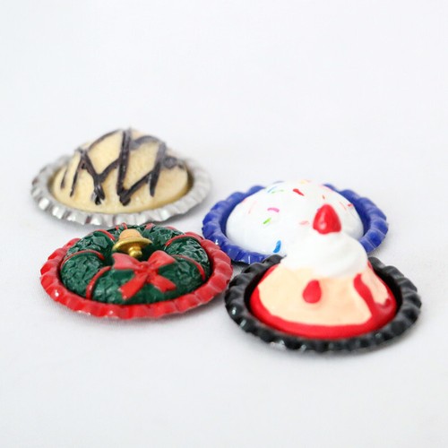 4PC 112 Scale Dollhouse Miniature Alloy Tray Mousse Cakes Dessert