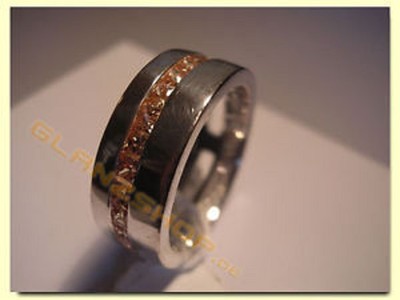 MEXX Damenring edel 925 Silber Ring gr.18 / 56 / 180 Besatz orangene Steine NEU