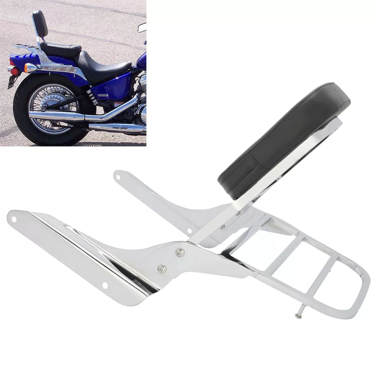 Backrest Sissy Bar Luggage Rack Fit For Honda Shadow VLX 600 1998 2008 VT600