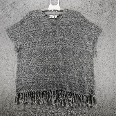 CATO Girl's Top Poncho Blouse Gray Knit  Sweater Size L Large