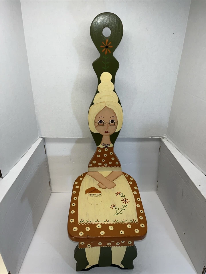 Silla de parto vintage de 3 patas de la década de 1980 taburete de ordeño pintado a mano Cottagecore Foto 4 de 4