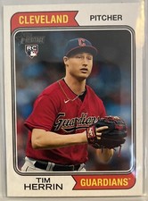 Tim Herrin 2023 Topps Heritage High Number Rookie Card #639 Cleveland Guardians