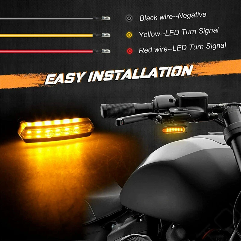 Motorcycle Turn Signals Handlebar Light fit For Harley Davidson Sportster 1200 - Image 2 of 4