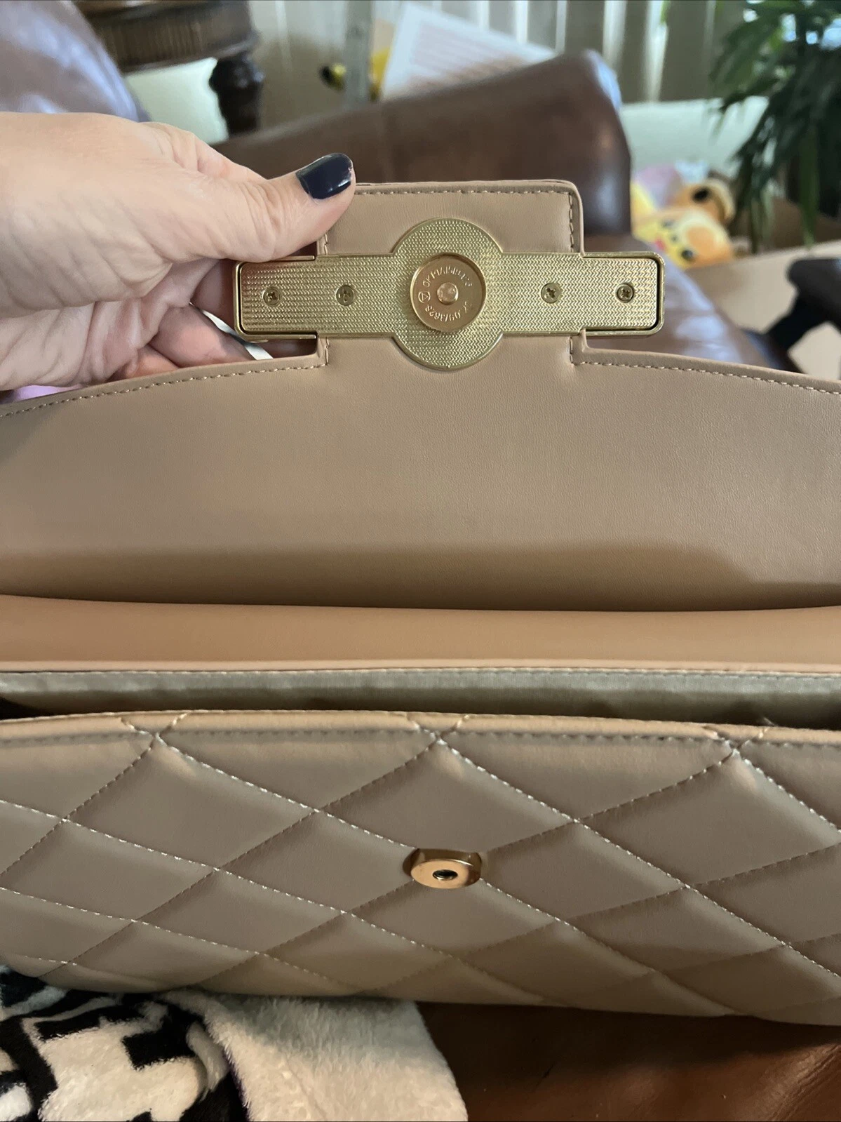 Borsa Valentino Orlandi manico superiore trapuntata nuda vegan in pelle con tracolla