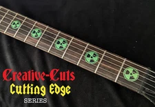 Radiation Logo Green& BLACK Fret Markers Vinyl Inlay Stickers 4 BASS & GUITAR