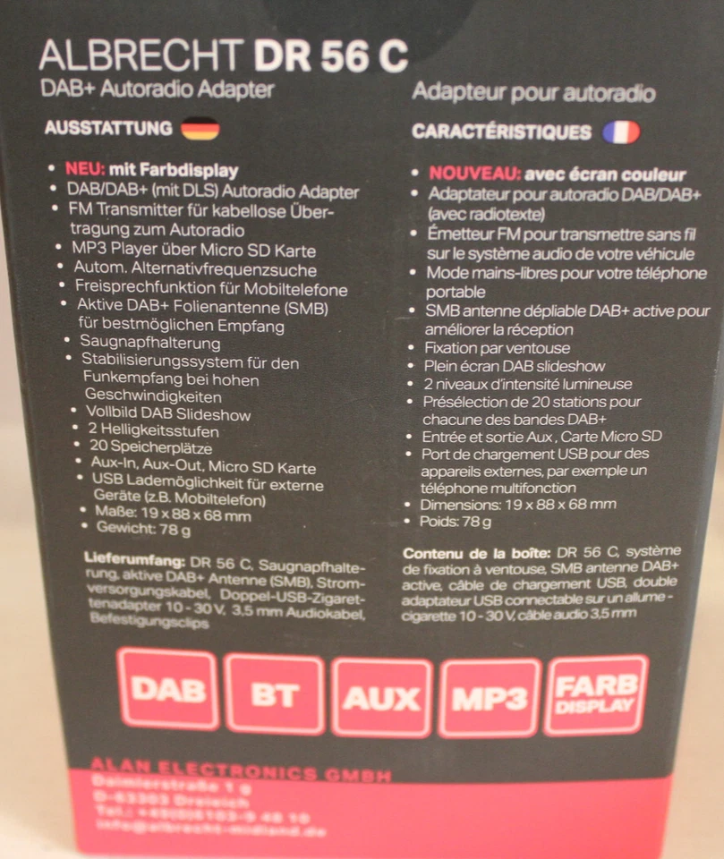Albrecht DR 56C DAB+ Empfänger Bluetooth Musikstreaming,Freisprech- 1.2 12115 S3 - Bild 2 von 2