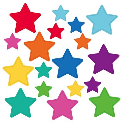 108PCS Star Cutouts 3.5 & 5.5 Inch Bulletin Board Stars Classroom Decoration