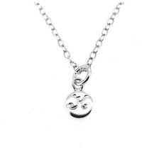 Image of Initial K Necklace Tiny 6mm Personalised Letter Disc Pendant Sterling Silver