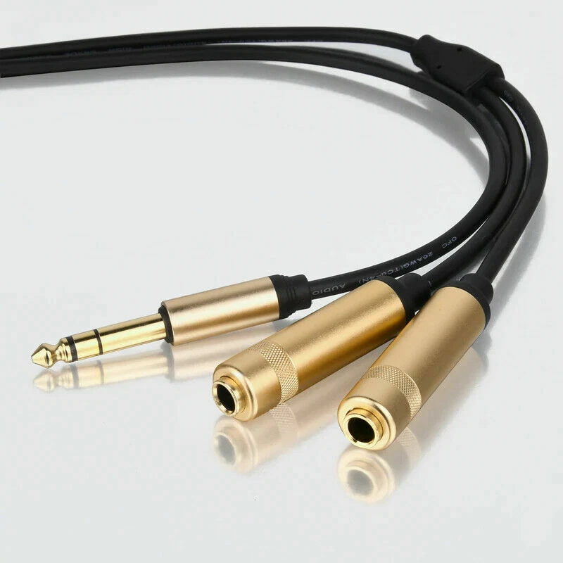 6.35mm 1/4" TRS Male Stereo Jack to 2 x 6.35mm TRS Female Splitter Cable 3m - Image 2 of 4